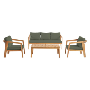 Salon de jardin 5 places bois d'acacia LOBERIA 5 PLACES