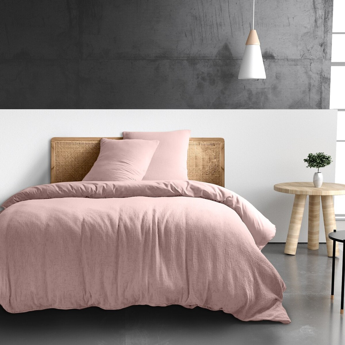 Drap Housse - Bonnet:30cm 100% gaze De Coton Rose Lotus