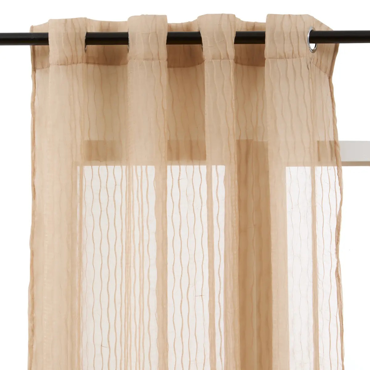 Voilage Mila rayures texturées140x240cm beige lin