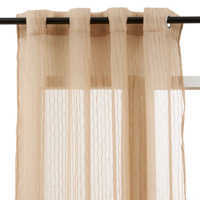 Voilage Mila rayures texturées140x240cm beige lin