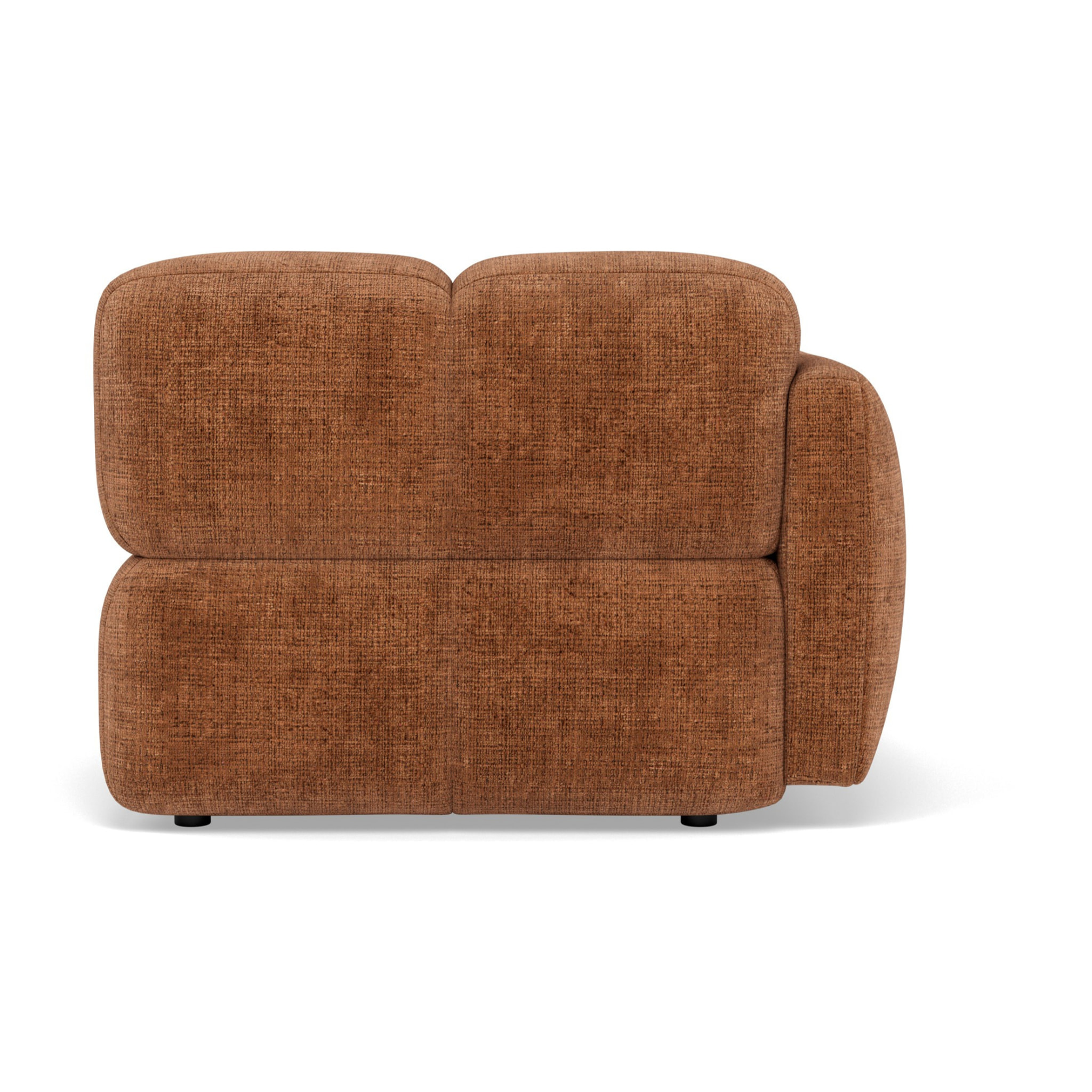 Grace - module d'assise gauche en velours texturé - Rouille