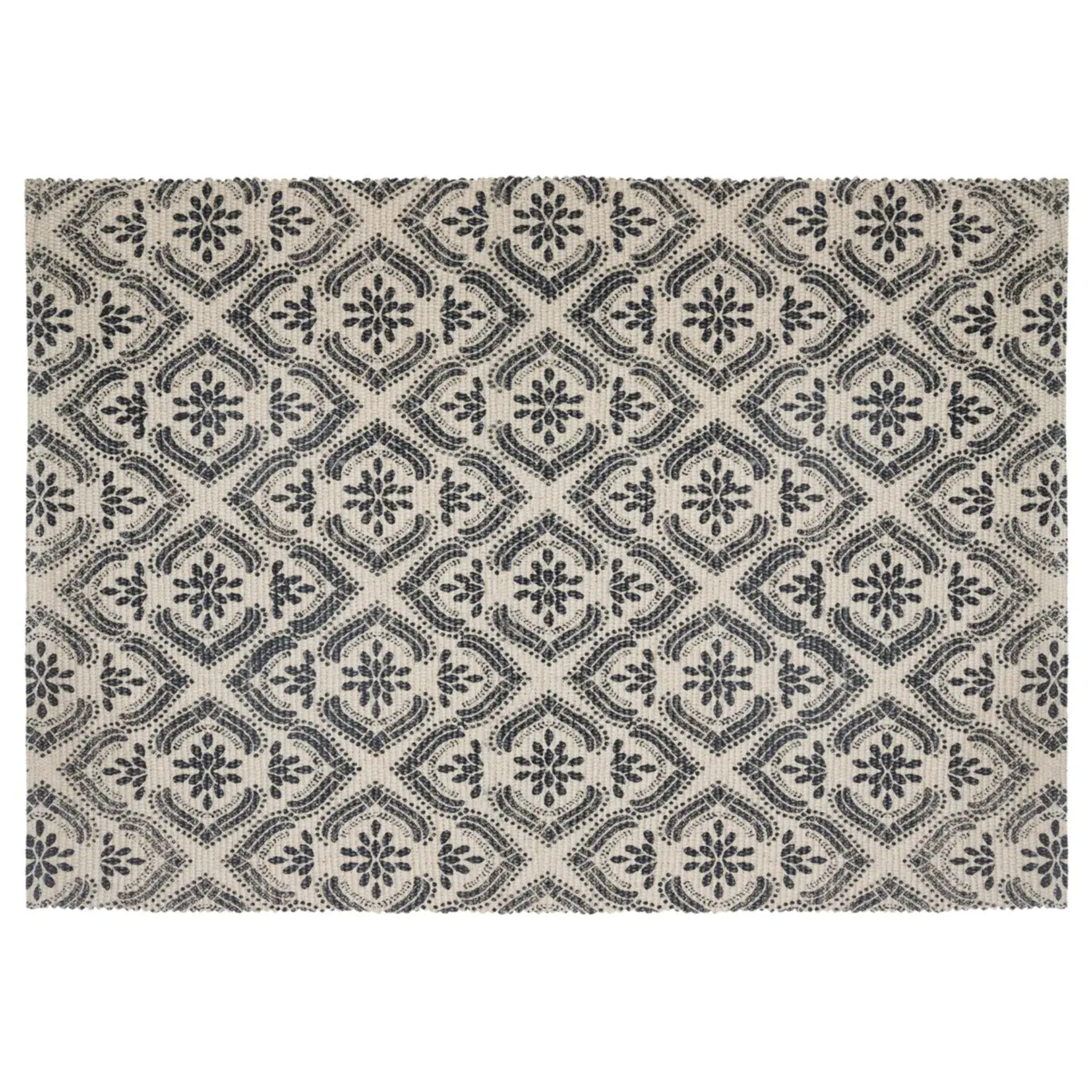 Tapis imprimé Gris en coton 60x90