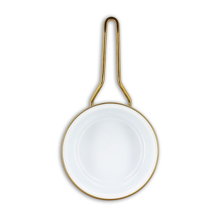 Casserole 16cm en acier émaillé avec motif citron - tous feux VICHY