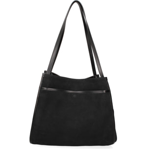 Borsa a spalla da donna Made in Italy - Modello Seraphina Elite - Pelle scamosciata - 35.0 x 35.0 x 16.0 cm