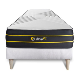 Ensemble Matelas Sommier 90x200 cm - Sommier Blanc (en kit) - Ultra