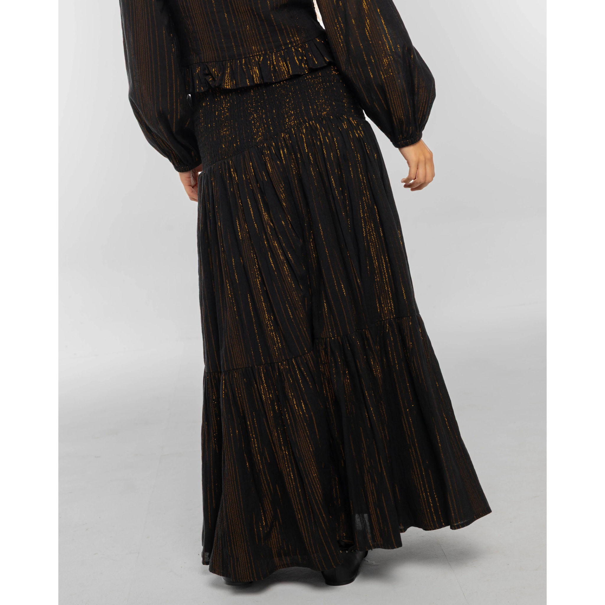 Falda con nido de abeja y fruncida de mujer