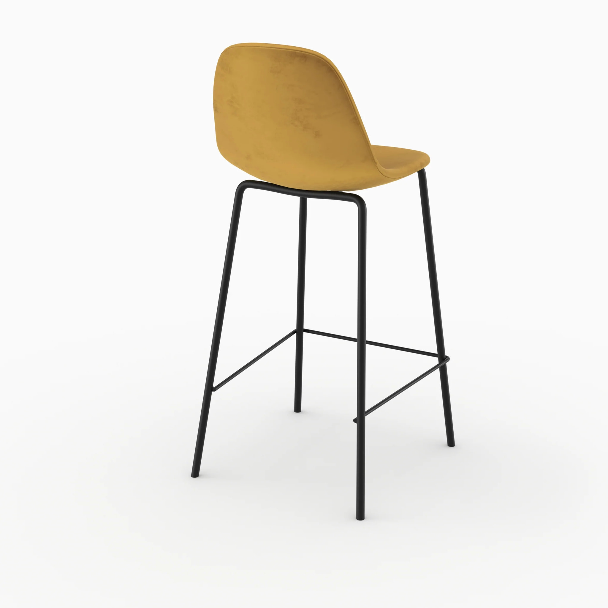 Chaise pour îlot central en velours jaune 65 cm - Henrik