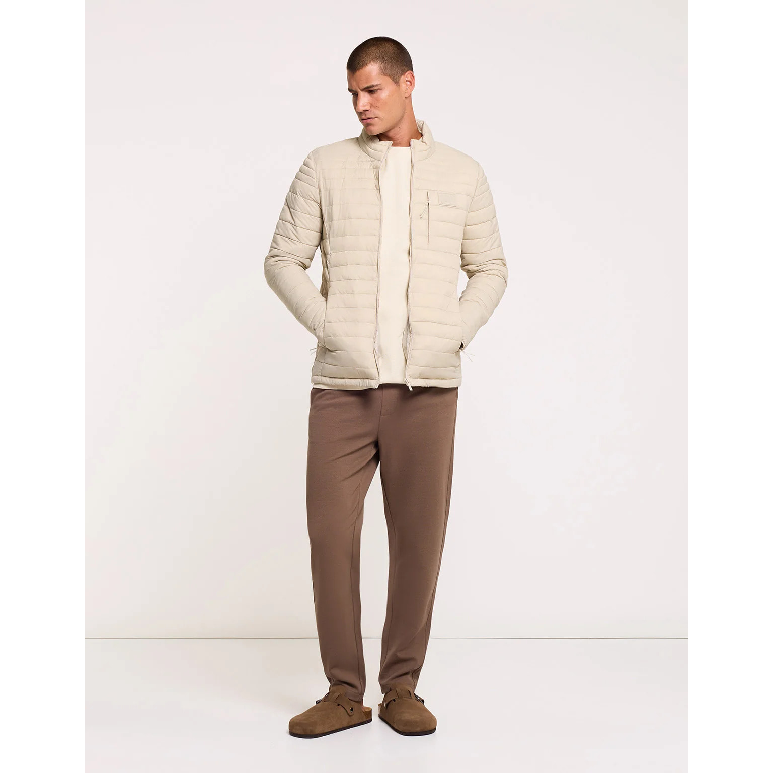 Chaqueta Beige Piedra Acolchada - Kea
