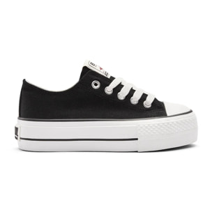 Sneakers basse con plateau nere