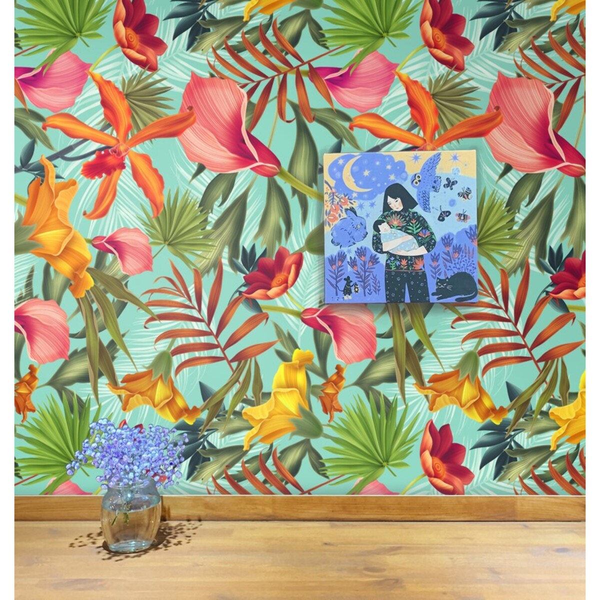 Carta da Parati Giungla Balinese Colorata