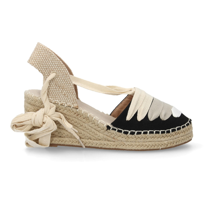 Alpargata valenciana cuña lazada para mujer