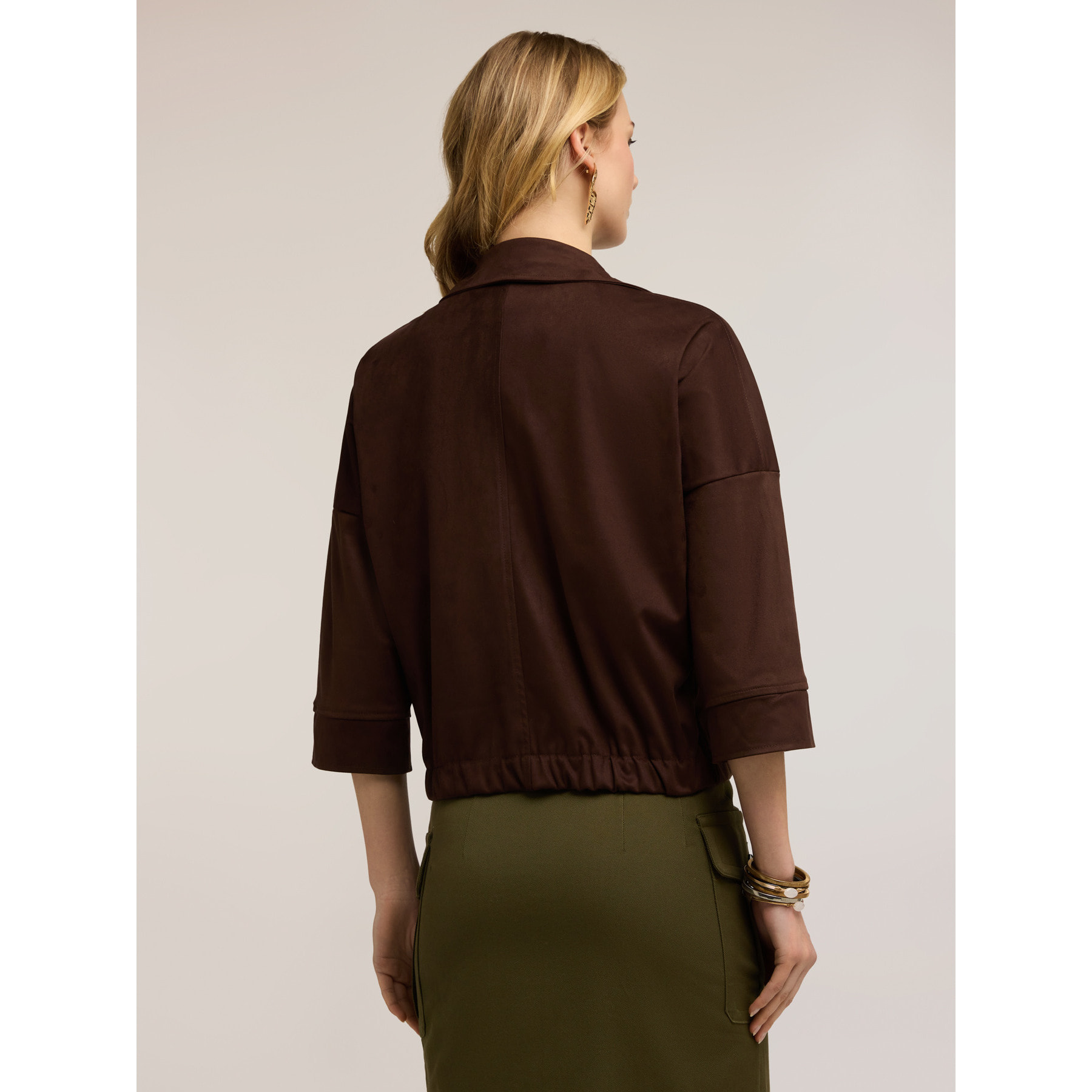 Motivi - Giubbotto corto over con tasche - Marrone