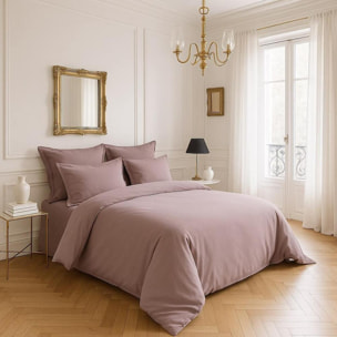 Housse De Couette 100% Satin de Coton lavé 105 Fils Tourterelle