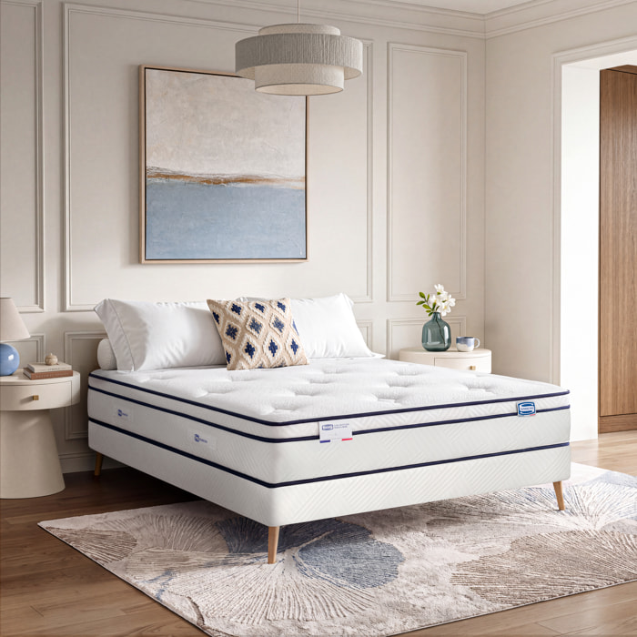 Ensemble L'INEGALE, matelas Hybride , ferme, H27 + sommier