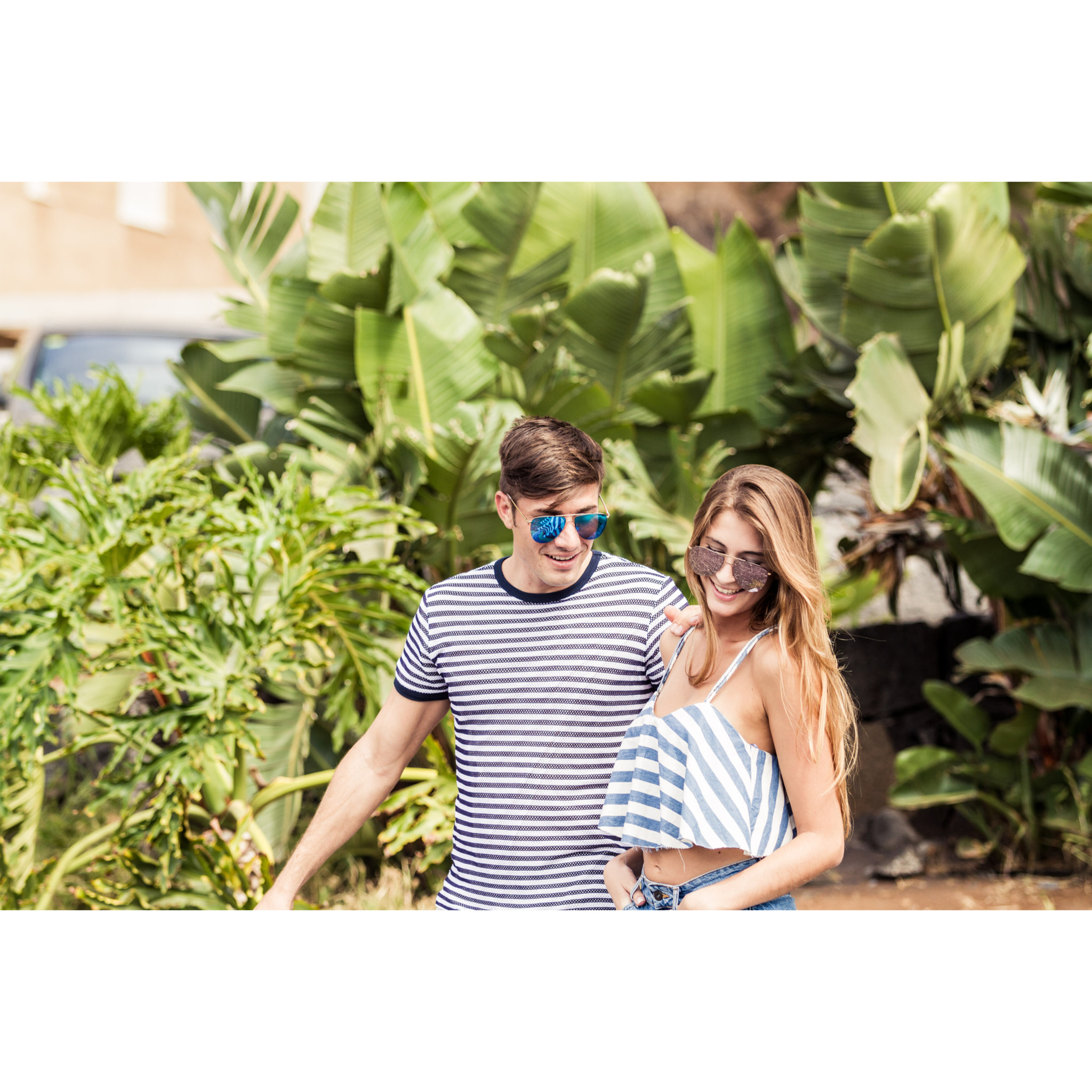 Gafas de sol OCEAN LONG BEACH - Nueva / De pc con montura dorada mate y lente plana revo rosa real