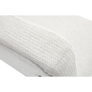 Fauteuil en tissu chenille beige et métal noir VEDANA