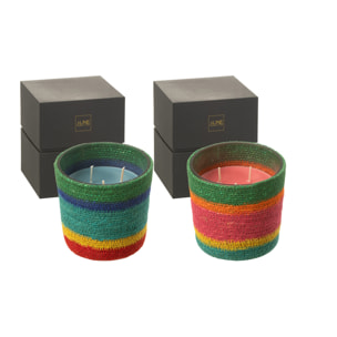 J-Line bougie parfumée Panier - Woody Aurora - mix - small - 2 pièces - 45H