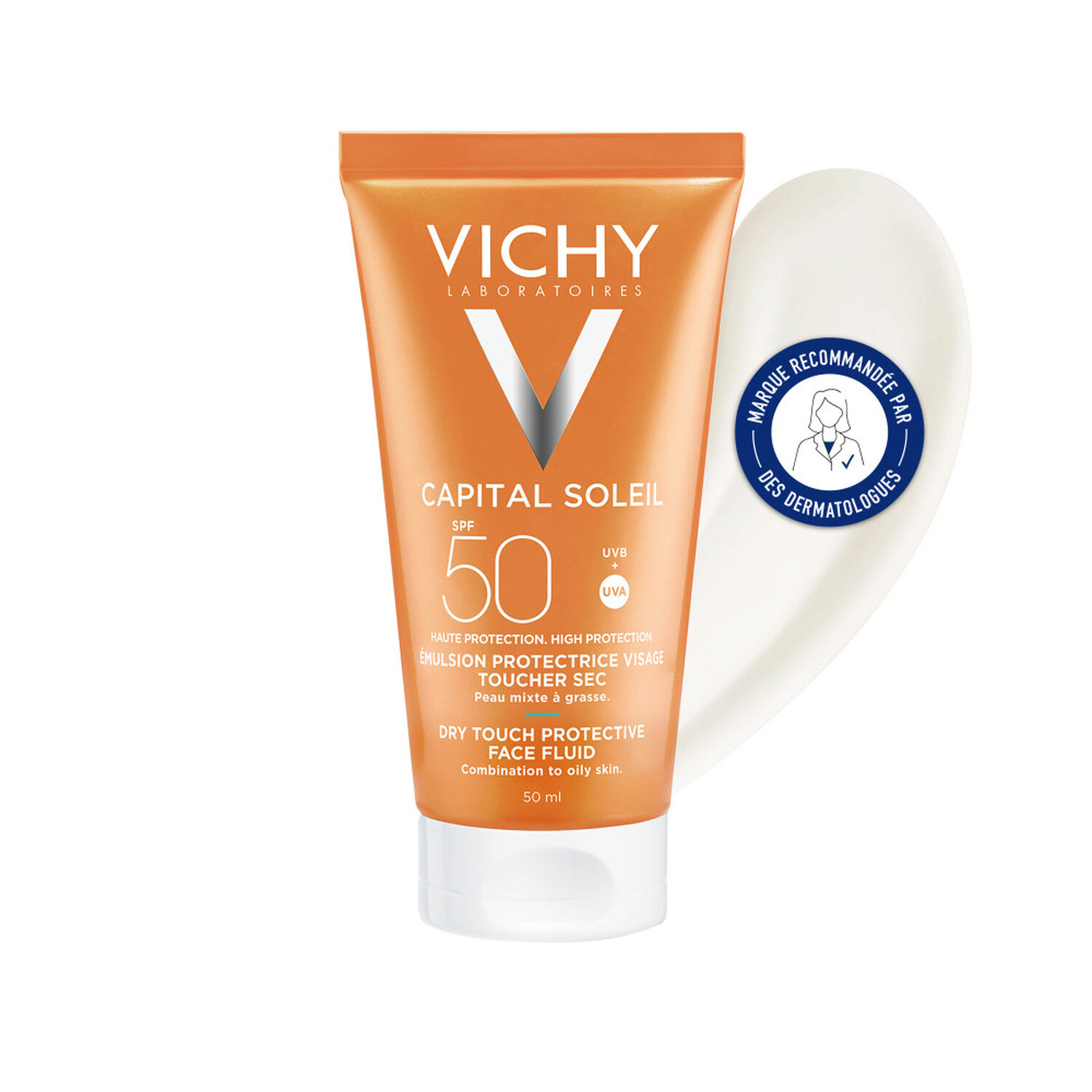 Idéal Soleil SPF 50 - Crème Visage Onctueuse Perfectrice de Peau 50 ml