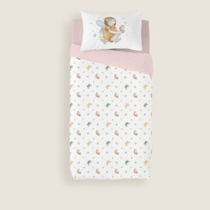 Cool Kids - Funda Nórdica Estampada - Reversible - Infantil - Cierre Solapa - 100% Algodón - Incluye 1 Funda de Almohada - Cuna/Maxicuna - Lorian