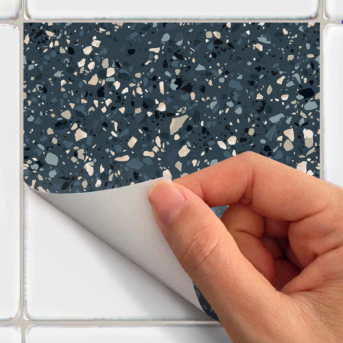 Stickers muraux - Sticker Mural Carrelage adhésif Cuisine Salle de Bain - 60 STICKERS CARRELAGES TERRAZZO MILA