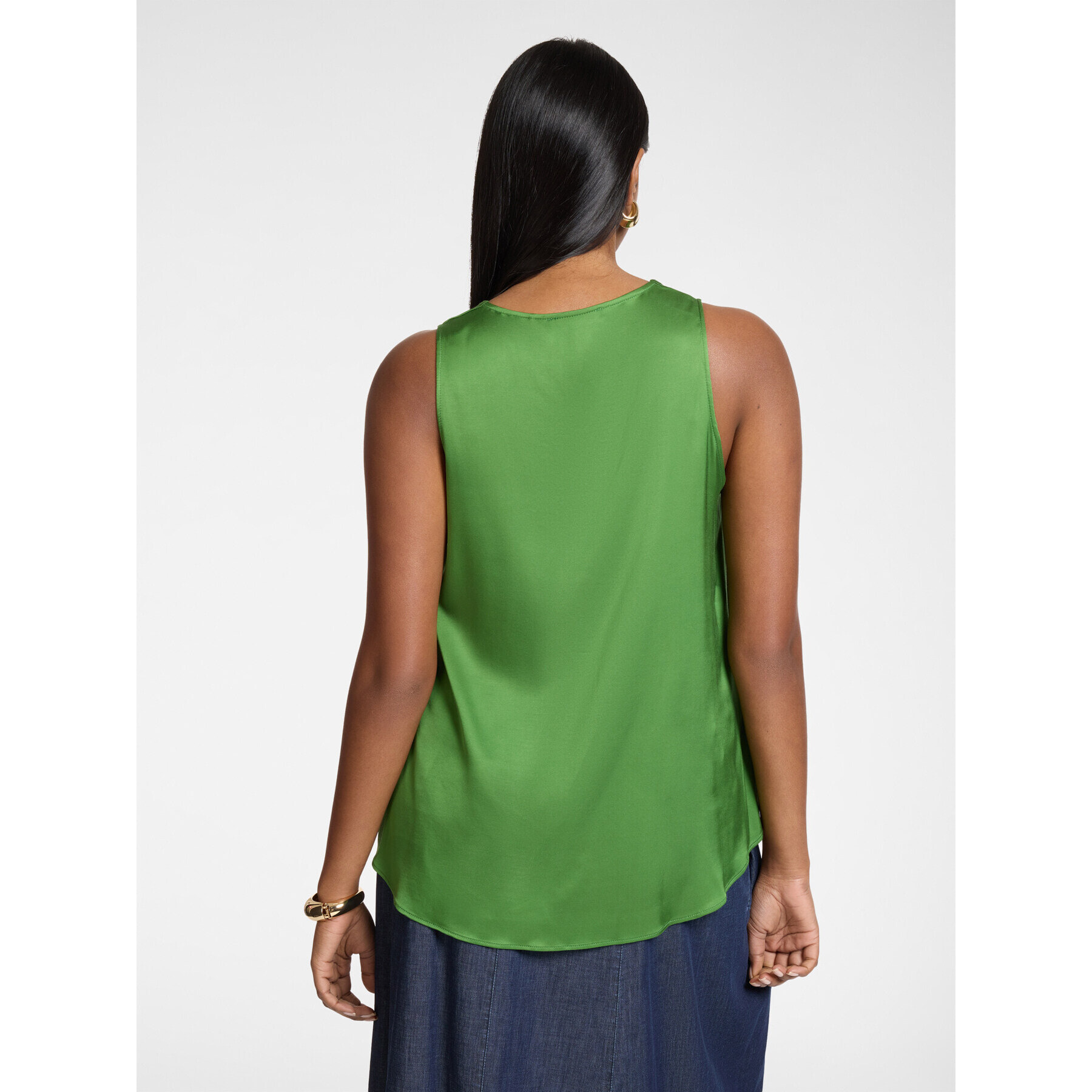 Elena Mirò - Top de raso de viscosa - Verde