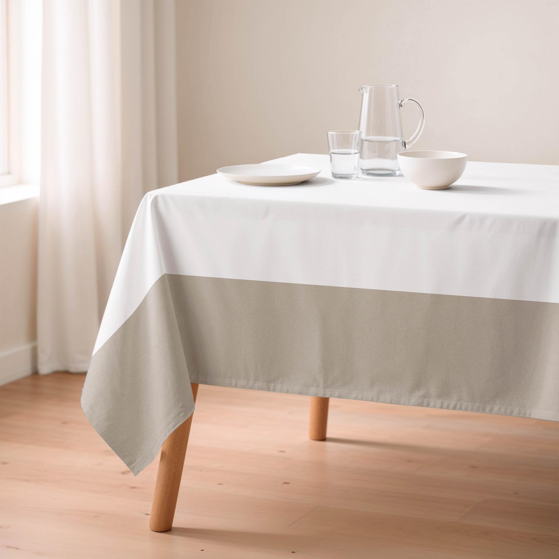 Nappe anti-taches LYON BEIGE - en 100 % coton