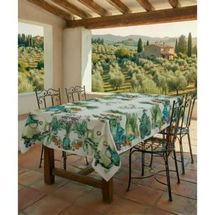Tovaglia floreale lavabile 100% cotone HERBS