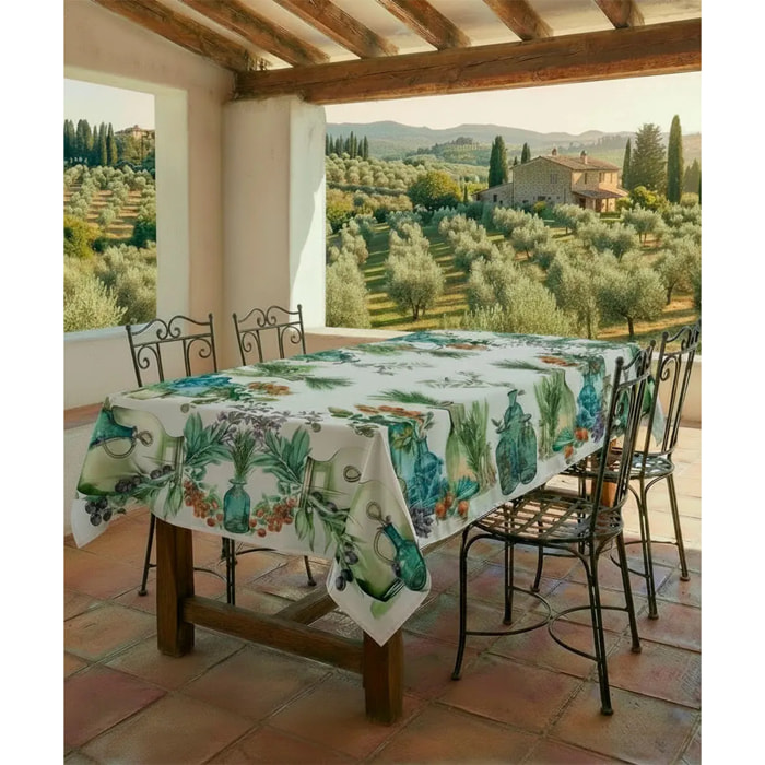 Tovaglia floreale lavabile 100% cotone HERBS