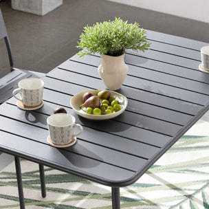 Ensemble table et chaises gris foncé 4/6 places  - EVORA