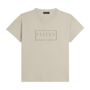 T-shirt con Maniche ad Aletta e Logo Ricamato