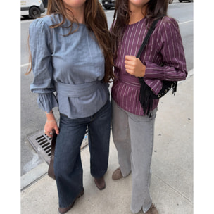 Blusa holgada con cuello barco