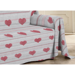 Telo Arredo Multiuso Copritutto 100% Cotone Cuore 6979 Rosso