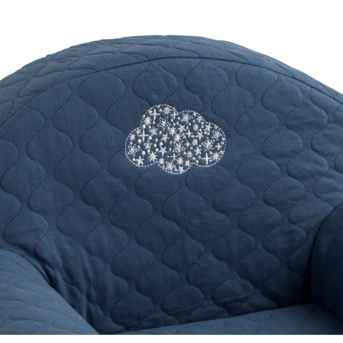 Fauteuil club pour enfant en coton matelassé