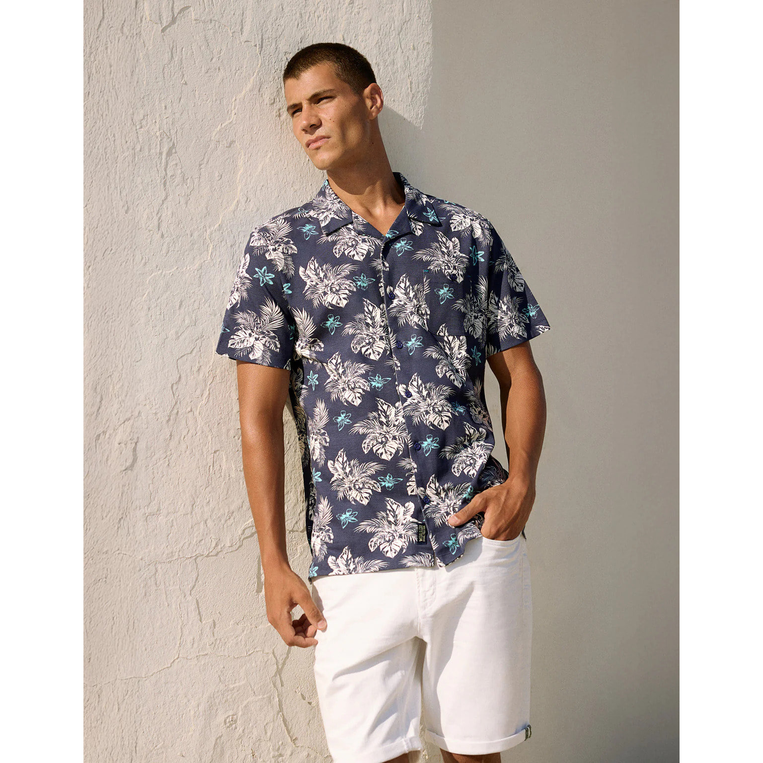 Camisa Manga Corta Azul Marino - Roundlip