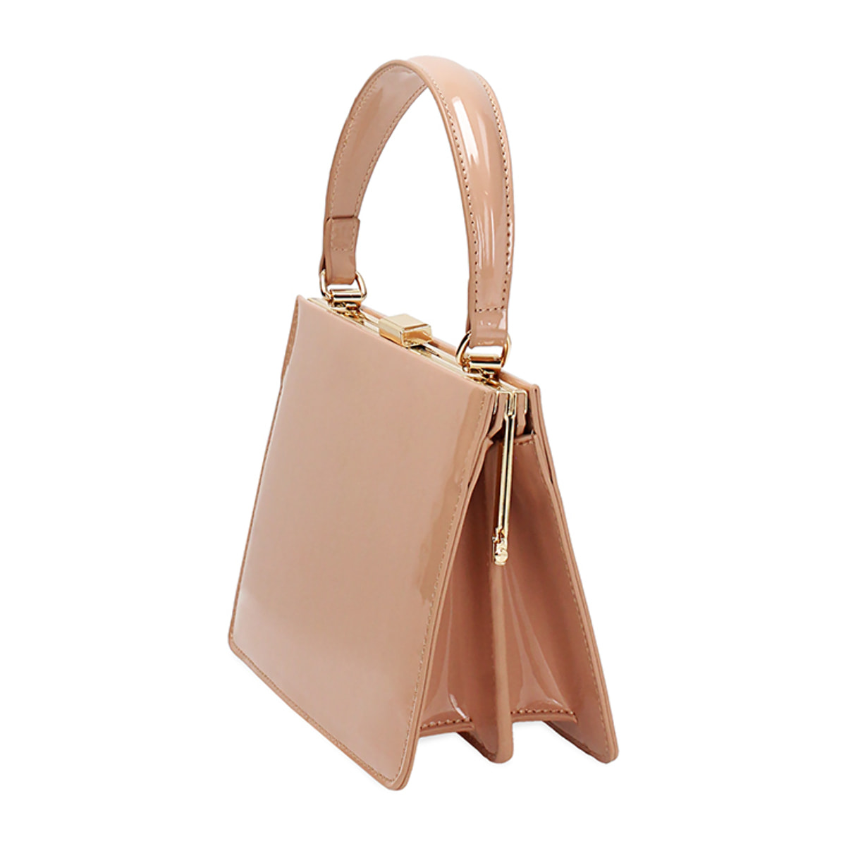 Mini bag donna nude in vernice