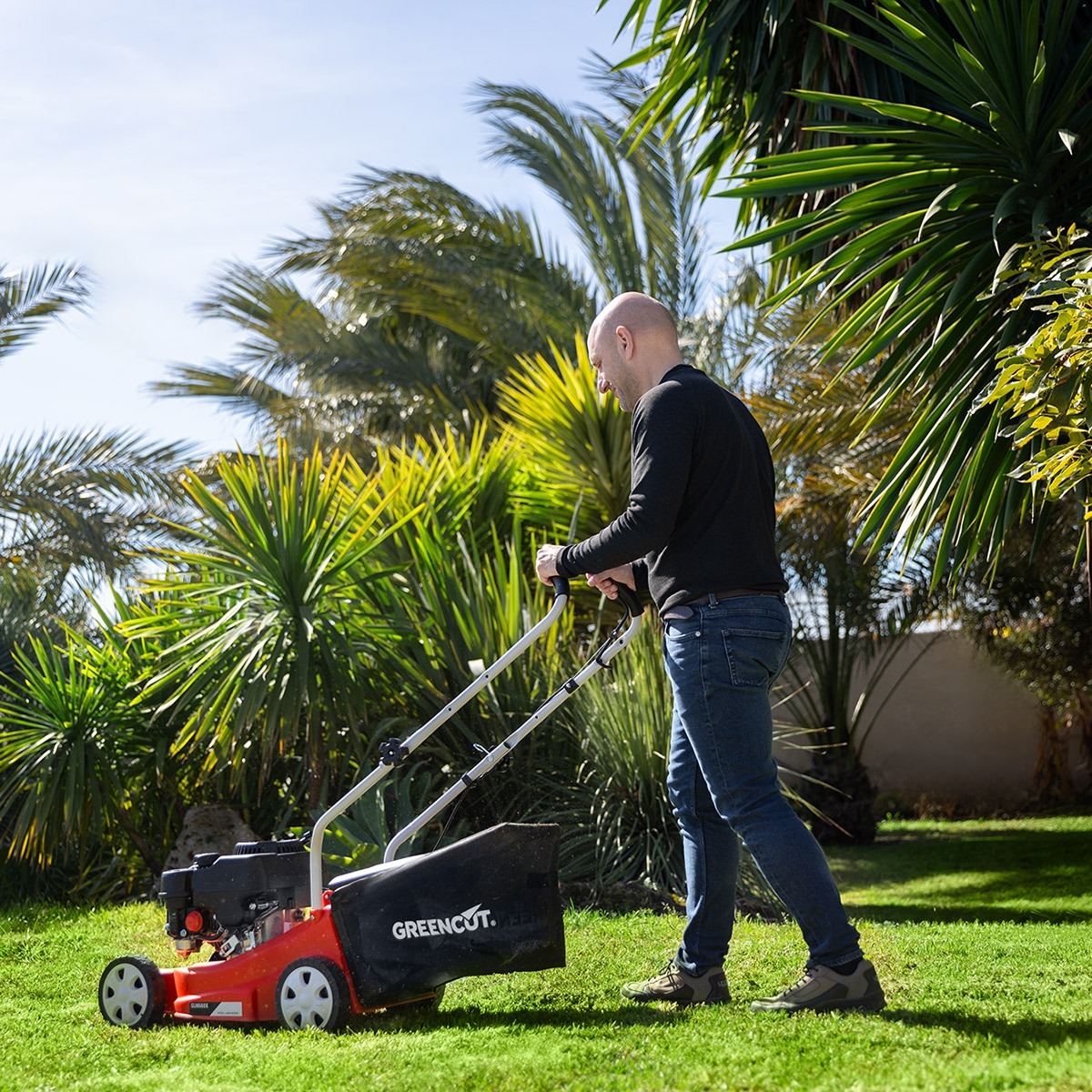 Cortacésped de gasolina motor de 4 tiempos OHV refrigerado por aire de 139cc y 5cv  - Greencut GLM660X
