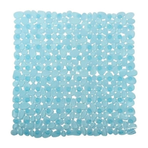 Tapis Fond de douche PVC GALETS 53x53cm Bleu Transparent MSV