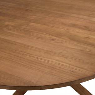 ALIDA - Table à manger ronde 130x130cm en bois de teck recyclé