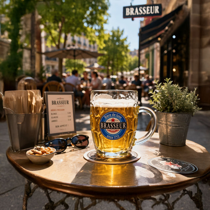 Lot de 2 chopes à bière 54cl en verre