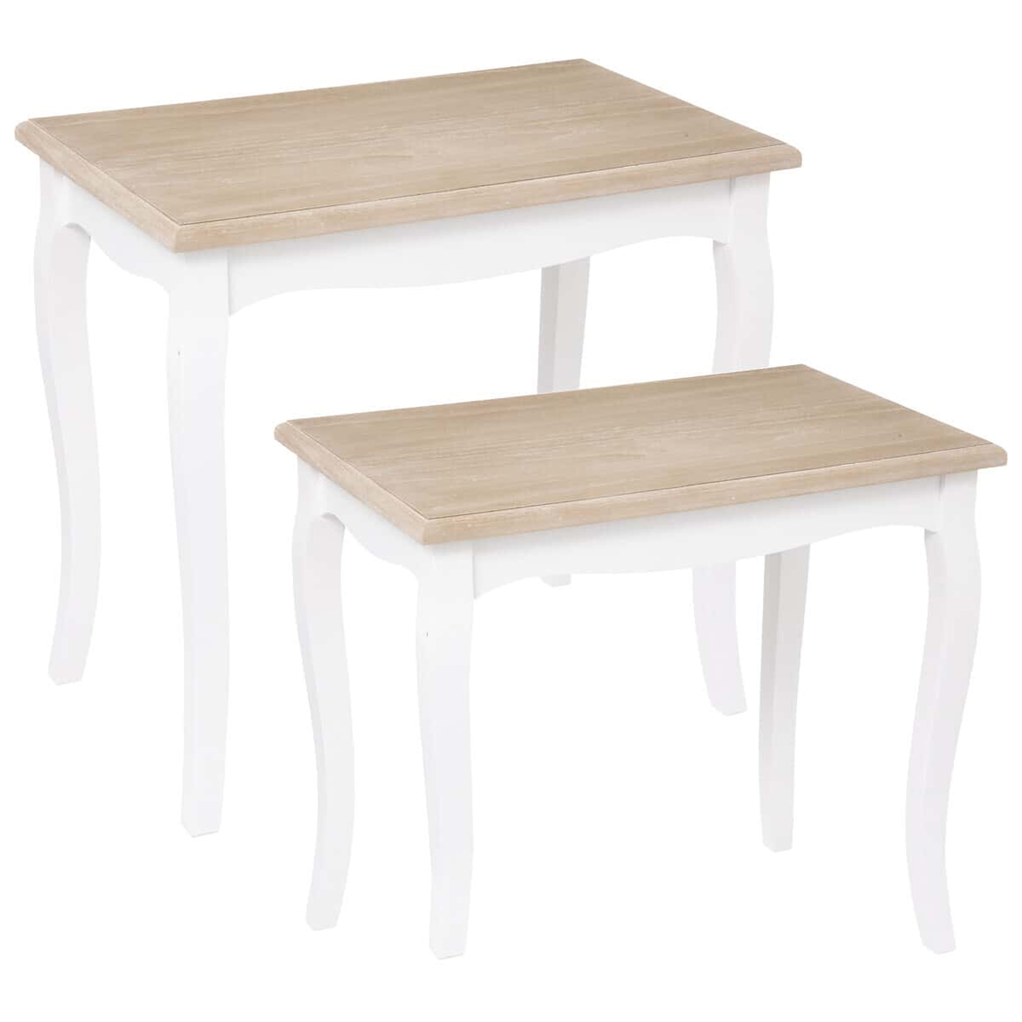 Conjunto de 2 mesas de centro chrysa color blanco | L. 60 x P. 38 x H. 56,3 cm