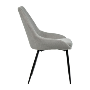 Chaise en tissu avec pieds fins en métal noir - 4 coloris - MONDO