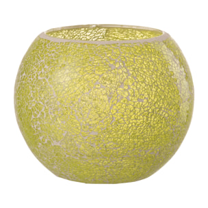 J-Line bougeoir Mozaiek Rond - verre - jaune - large