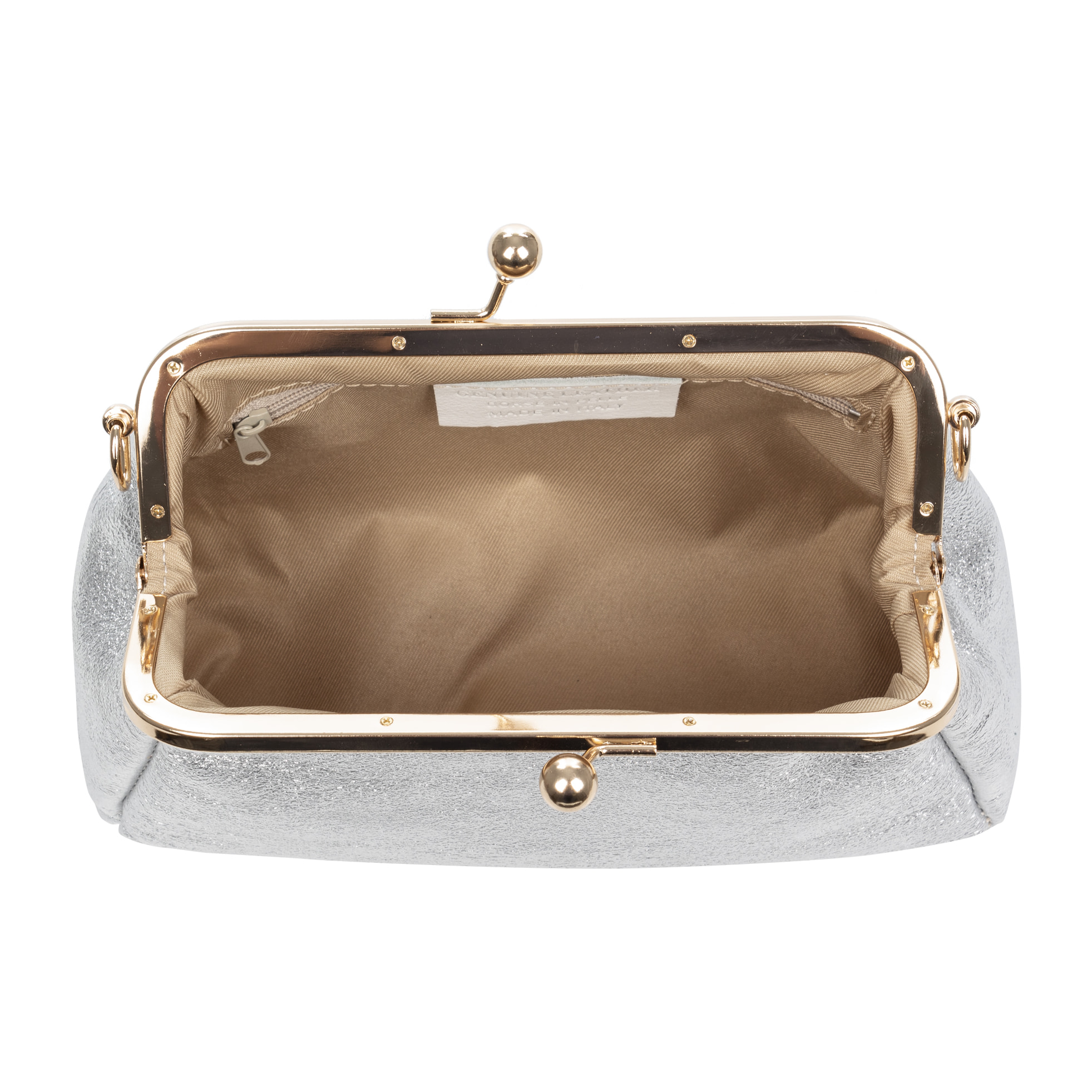 Ambivere bolso de mano Mujer. Piel auténtica Gamuza acabado lacado brillante.