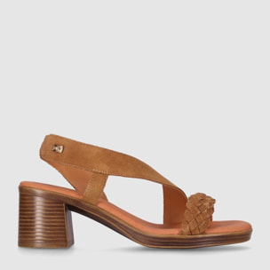 Sandalias de Serraje - Cuero - Tacón: 6 cm
