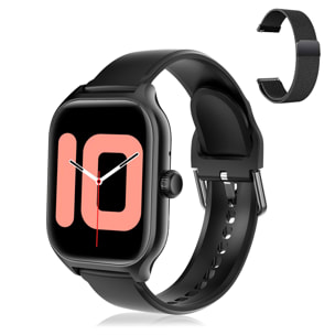 DAM Smartwatch GT4 Pro con llamadas BT, notificaciones push. Monitor deportivo y de salud. Corona multifunción. 4,2x1,2x5,2 Cm. Color: Negro