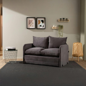 Canapé-lit d'appoint en tissu gris foncé, 2 personnes ORURO