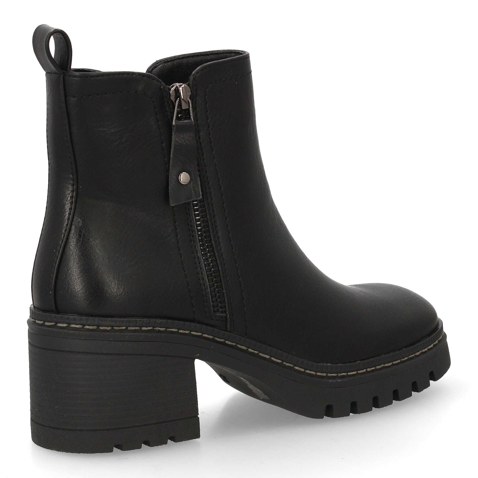 Botín mujer con tacón y cremallera