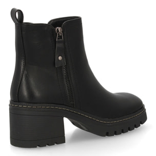 Botín mujer con tacón y cremallera