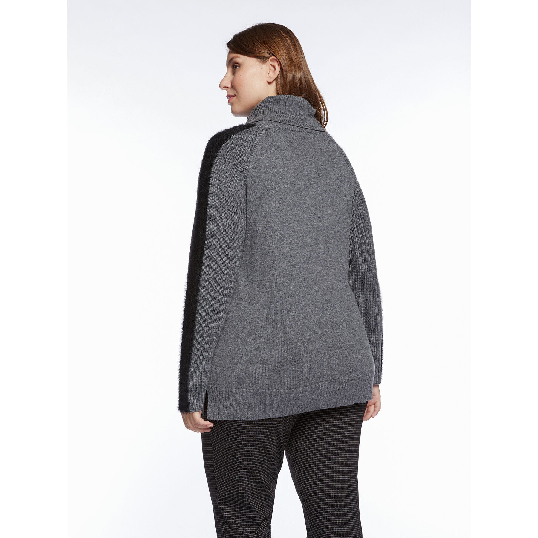 Fiorella Rubino - Jersey de cuello ancho con bordes negros - Gris