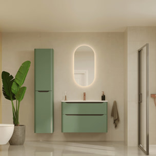 Meuble vasque suspendu VITRA Sento Round Vert mat + Colonne